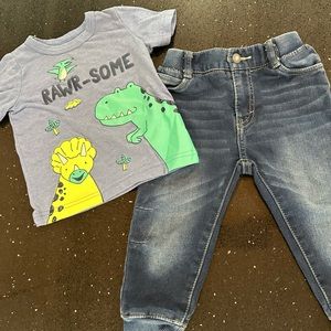 LEVIS 24m knit joggers & CARTERS 18m Tshirt Bundle